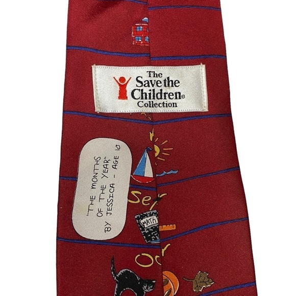 The Save the Children Collections Mens 100% silk tie months of the year school - Picture 5 of 6